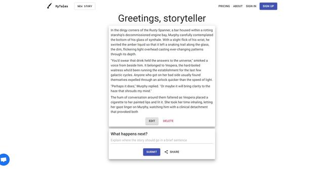 MyTales - MyTales is an AI-powered story generator that enables users to collaboratively create unique and imaginative stories.