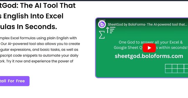 SheetGod - Create complex Excel formulas and automate daily manual work.