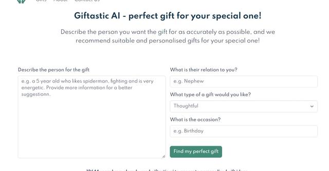 Giftastic.ai - Personalized, unique and thoughtful gift recommendations
