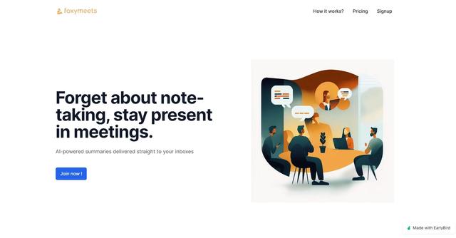 Foxymeets - Delivered concise meeting summaries to your inbox.
