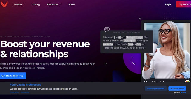 Ravyn - Ultra-fast AI sales tool for capturing insights.