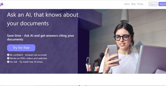 AnyQuestions.ai - AnyQuestions.ai is an artificial intelligence (AI) tool that allows users to ask questions about their documents and videos and receive accurate answers that cite the source.