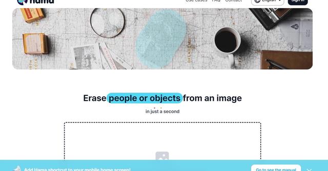 Hama - Image Editing - Erase objects from images quickly.