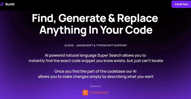 Buildt - AI-powered search to find & modify code by describing what it does.