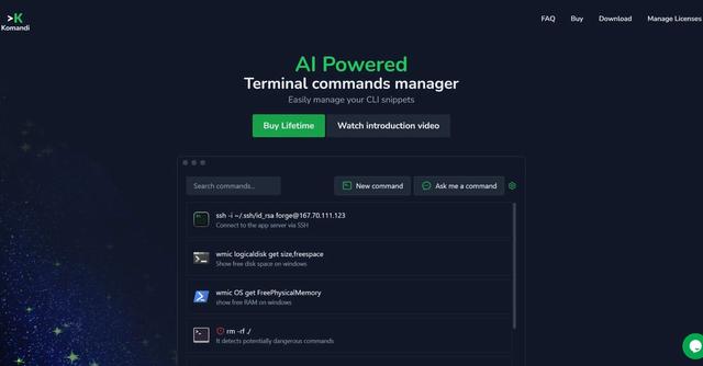 Komandi - Efficient terminal command management and generation.
