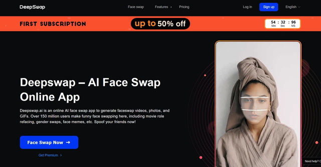 DeepSwap - An online AI app to make face swap videos and pictures in seconds.