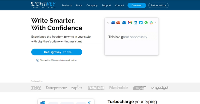 Lightkey - Lightkey is an advanced predictive typing software that uses AI and deep learning algorithms to enhance typing speed and accuracy in any Windows desktop application.