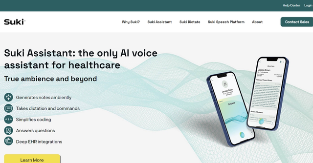 Suki AI - Suki AI is an advanced voice assistant specifically tailored for healthcare professionals