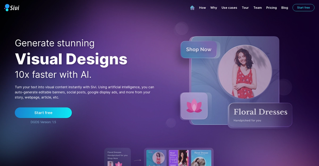 Sivi - Generate stunning Visual Designs 10x faster with AI.