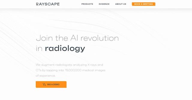 Rayscape - Rayscape is an advanced AI solution for radiology that enhances X-ray and CT imaging accuracy and efficiency through deep learning algorithms.