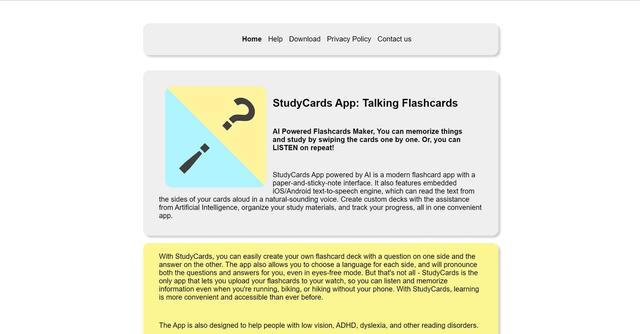 StudyCards App - ChatGPT Powered Flashcards Maker, helps memorize!