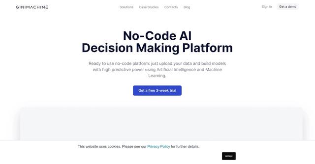 GiniMachine - GiniMachine is a no-code AI decision-making platform that provides dedicated software for business predictions