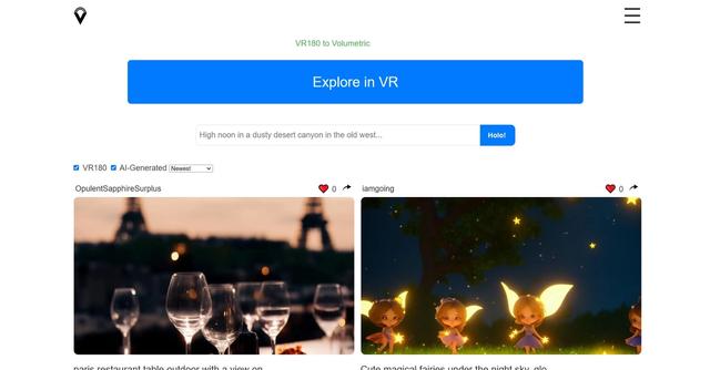Holovolo - Holovolo is an AI-powered tool that enables users to create and explore immersive volumetric VR180 videos and photos.