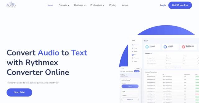 Rythmex - Convert Audio to Text with Rythmex Transcriber Online