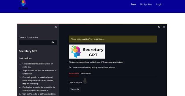 Secretary GPT - Transform voice recordings into organized documents with ease