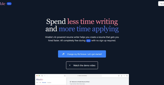 Hirable - AI-powered resume builder and analyzer