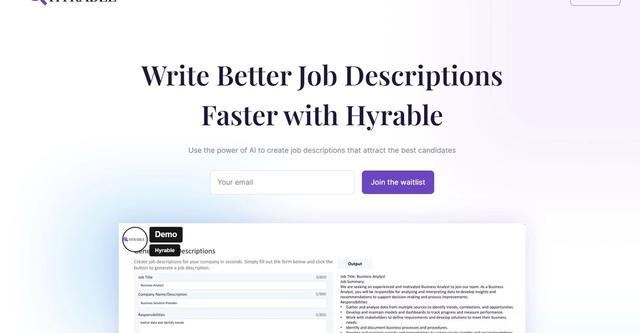 Hyrable - Streamline hiring with AI-powered job description creation and candidate attraction