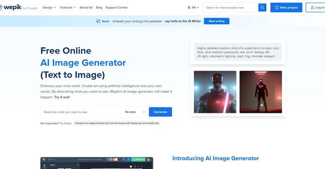 Wepik - Wepik's AI Image Generator is a revolutionary tool that transforms text prompts into stunning visuals, including photos, digital art, and 3D paintings, through the power of Artificial Intelligence (AI).
