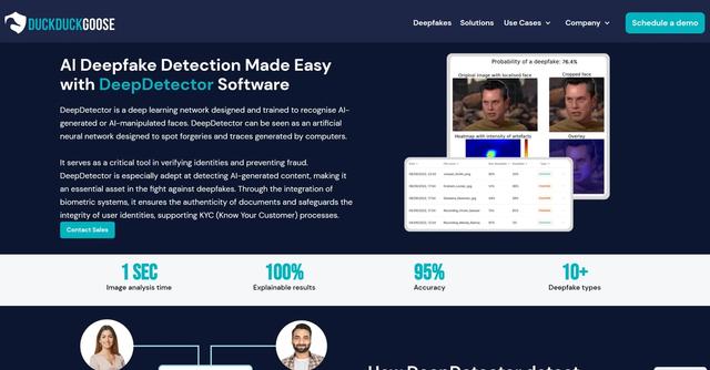 DeepDetector - DeepDetector is a deep learning network designed to detect and recognize manipulated faces in images and videos, including deepfakes.