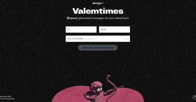 Valemtimes - Natural language-generated Valentine messages.