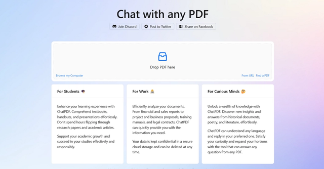 ChatPDF - Chat with any PDF using ChatPDF