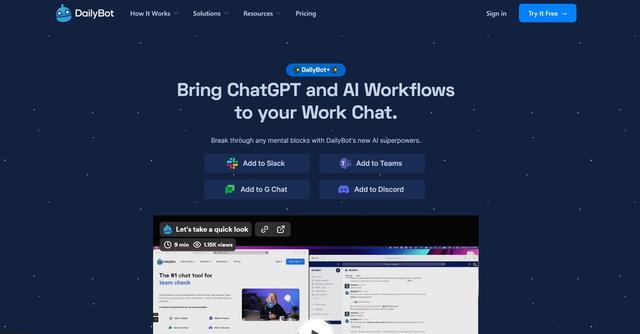 DailyBot AI - Boost your team's productivity and communication with DailyBot, the leading chatbot for remote work and agile teams.