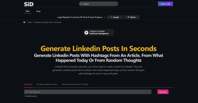 Linkedin Post Generator - LinkedIn Post Generator is an AI-powered tool that enables content creators to generate engaging posts for LinkedIn in a matter of seconds.