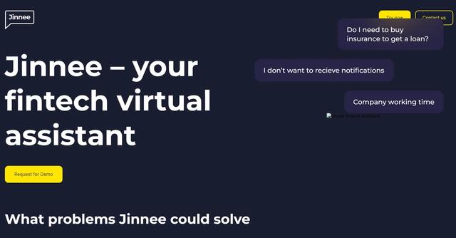 Jinnee - Jinnee is an AI-bot designed to provide personalized assistance in the financial sector.