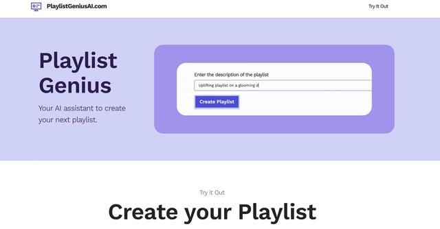 PlaylistGenius AI - Create your next playlist with the help of PlaylistGenius