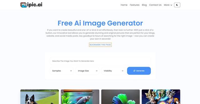 Ipic.ai - Ipic.ai is a free AI image generator that can effortlessly create unique AI art.
