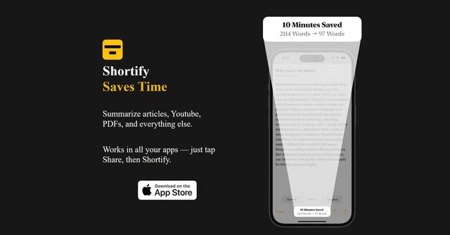 Shortify - Time-saving summarization for better comprehension.