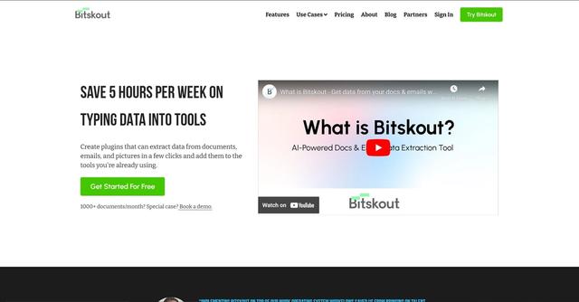 Bitskout - Get data from your docs & emails without technicalities