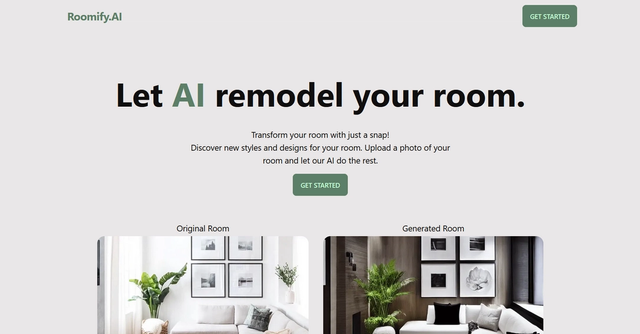 Roomify AI - Roomify is An AI-powered platform for room remodeling through photo upload and design suggestions.
