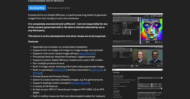 NMKD - Generate AI images on your GPU with a user-friendly, feature-rich tool for Windows
