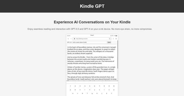 Kindle GPT - Experience AI Conversations on Your Kindle