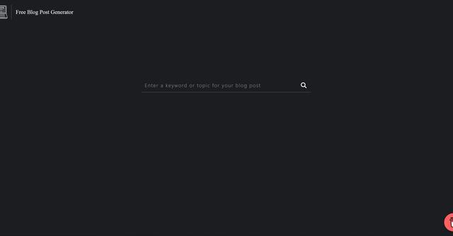Free Blog Post Generator - High quality blog post with unique headline, image & tags.