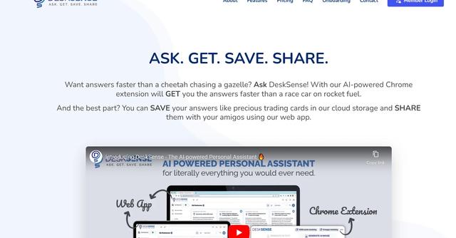 DeskSense - Website text analysis and Q&A assistant.