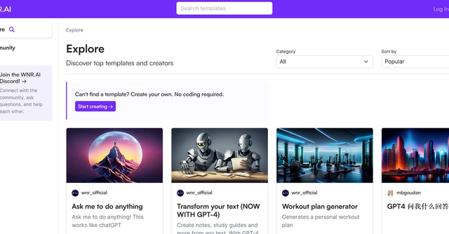 WNR.AI - WNR is a place where people can use, share, and build super-prompts. You can create with GPT-4 for free, and see the community interact with your creations.