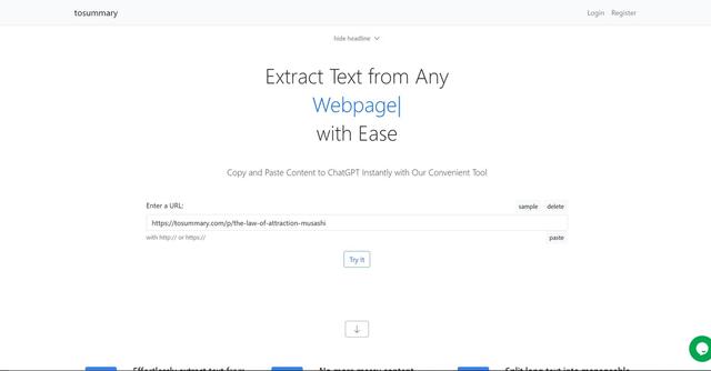 ToSummary - Mobile text extractor.