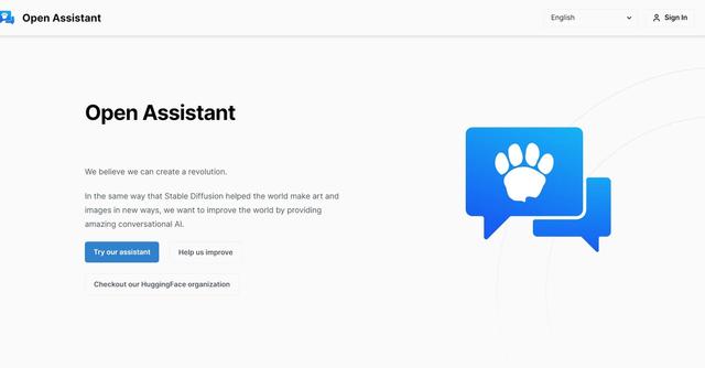 Open Assistant - Chatbot that answers queries.