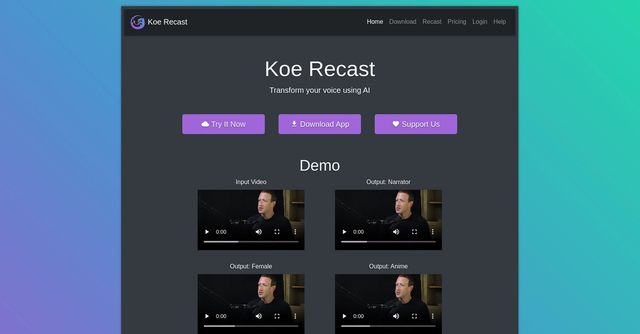 Koe Recast - Transform your voice using AI