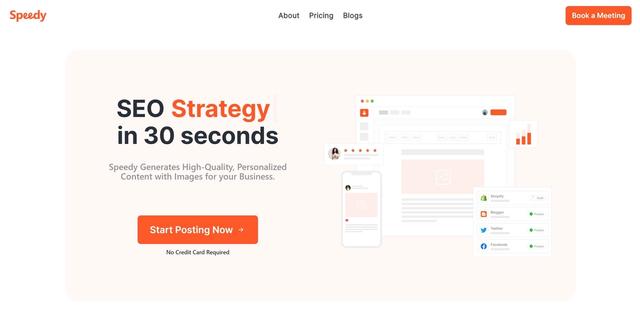 Speedy - Business content, flexible rates, social media plan