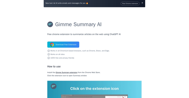 Gimme Summary AI - Use AI to summarize articles on the web.