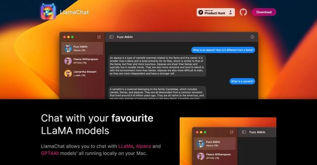 LlamaChat - Multiple models for interactive chat experience.