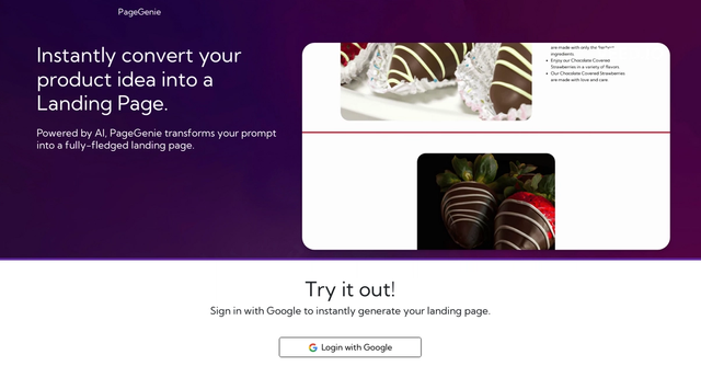 Pagegenie - Instantly convert your product idea into a Landing Page