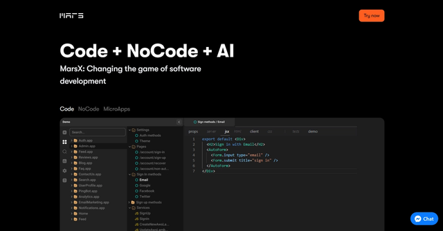 MarsAi - Low-code platform for building web and mobile apps