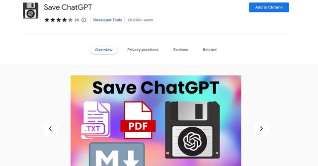 Save ChatGPT - Export ChatGPT conversations into PDF, Markdown and TXT files.