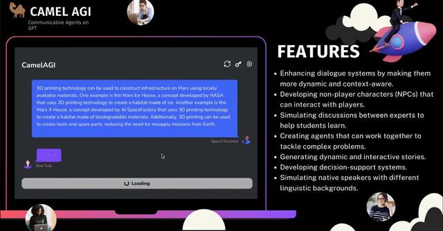 Camel AGI - Watch AI role-playing agents collaborate to solve tasks with Camel AGI.