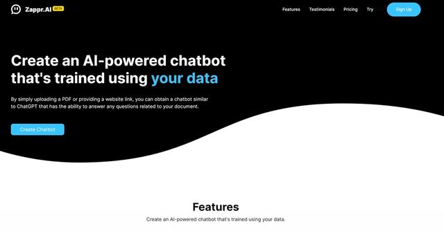 Zappr AI - AI chatbot for intelligent document analysis and search.