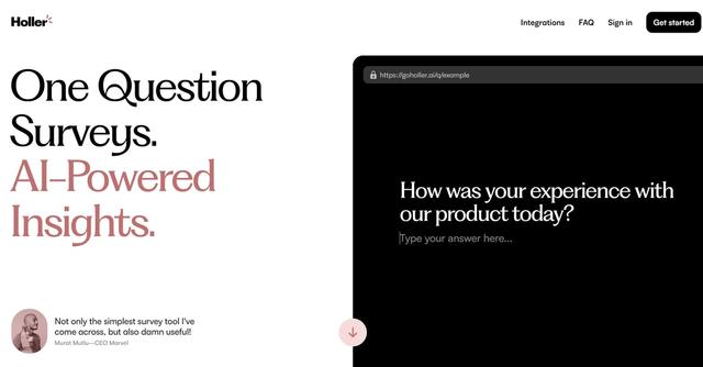 Holler - Survey analysis and feedback collection.